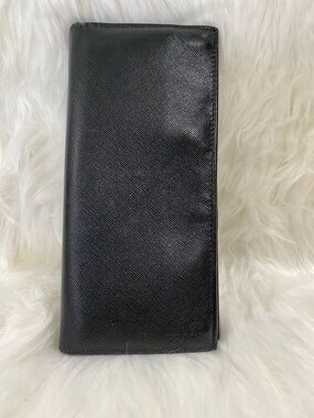 Unisex Prada Black Saffiano Leather Long Wallet